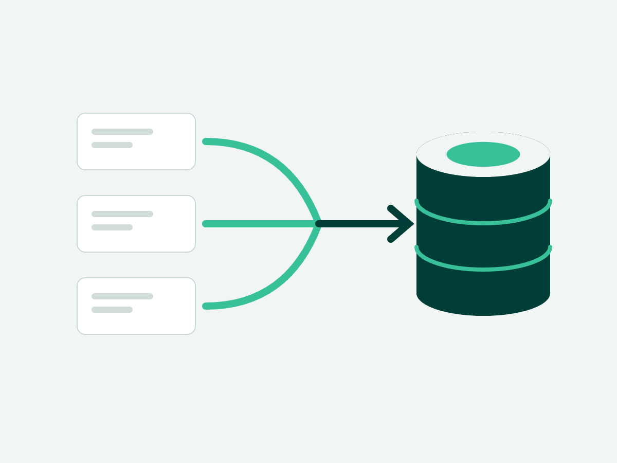 Abstract graphic representing data pipelines feeding a single source of truth